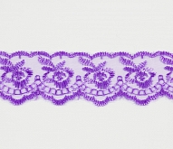 1.5" Organza Lace 10 Mtrs Lilac - Click Image to Close